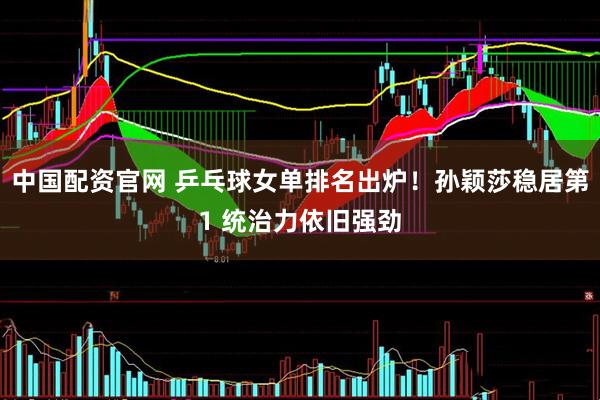 中国配资官网 乒乓球女单排名出炉！孙颖莎稳居第1 统治力依旧强劲